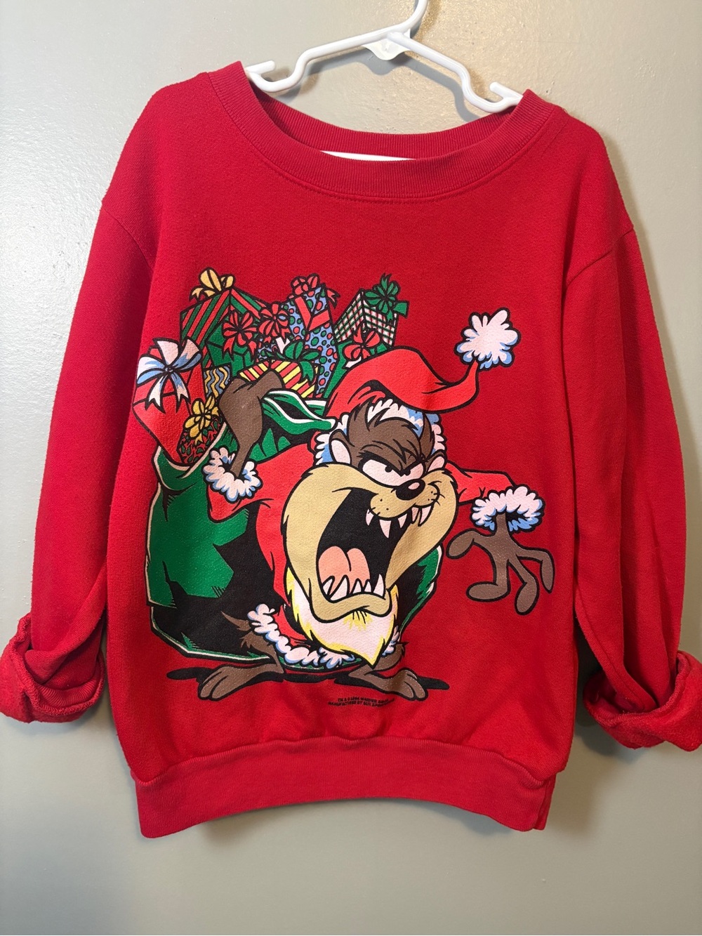 1994 Vintage Taz Holiday Sweater Boys Medium